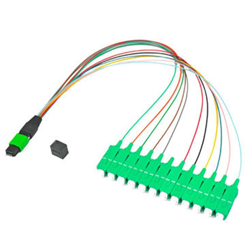 Single Mode OS2 0.9mm MPO MTP to LC Sc Fiber Optic Breakout Fanout Distribution Cable