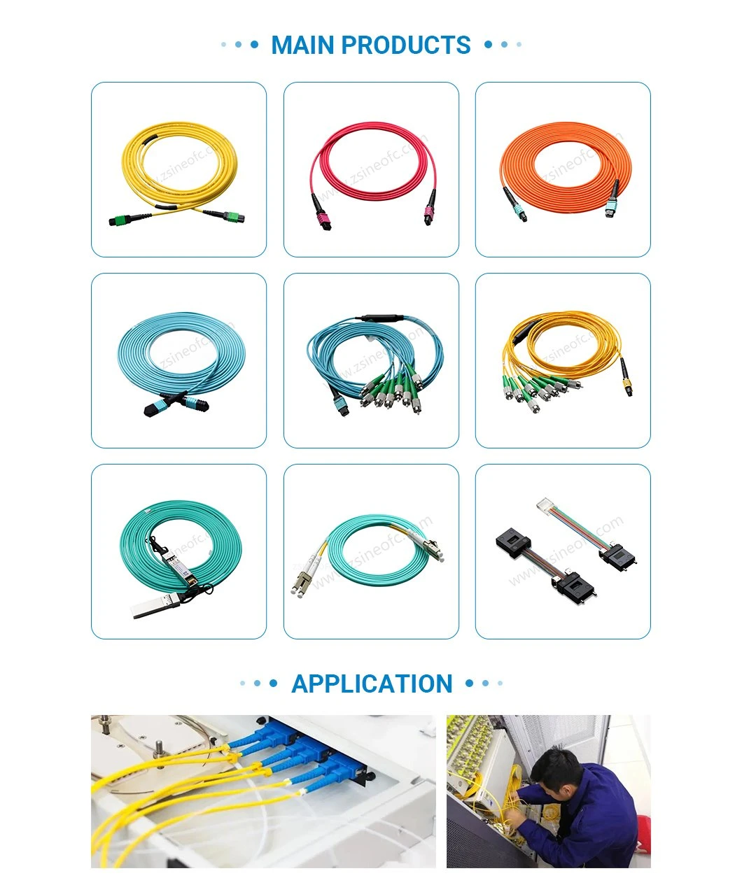 Customized Length Fiber Optic Patch Cord Data Center Solutions Series MPO/MTP