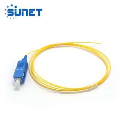 Amostra Grátis Tight Buffer Sc/UPC Pigtail de Fibra Óptica Amarela